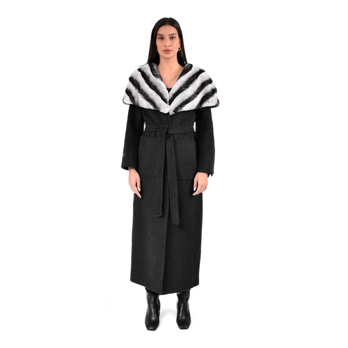 CASHMERE WITH WOOL WITH REX RABBIT FUR SECTION