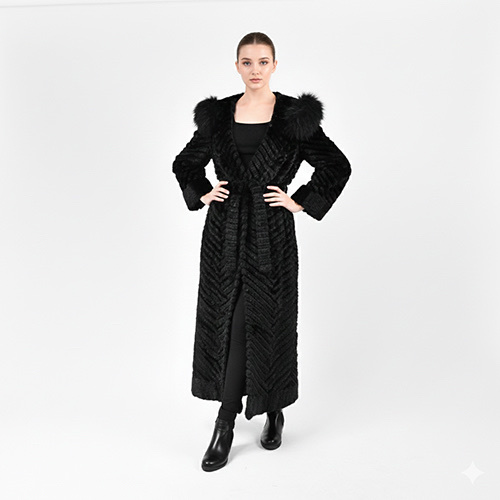 Jacket With Rex Rabbit and Mink Fur Section