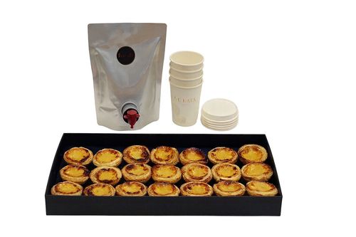 pastel de nata 21pcs with coffee canteen - twenty-one pieces nata of classic or chocolate with canteen coffee