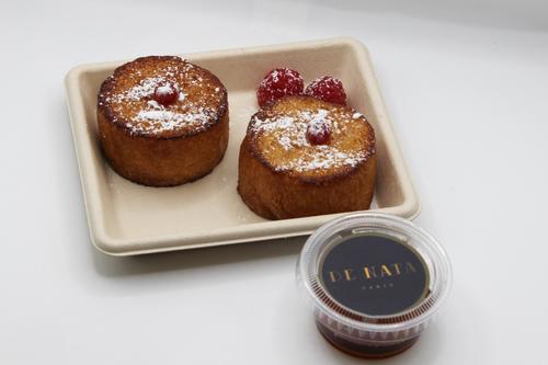 French toast - Enjoy the flavor of classic french toast soaked in a tasty
  mixture served with maple syrup and vanilla ice cream