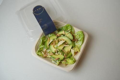 AVOCADO SALAD - A delightful combination of freshness with slices of ripe
  avocados&nbsp;and baby&nbsp;lettuce, complemented by a light Caesar sauce and
  Parmesan cheese with dill leaves and grated almonds.