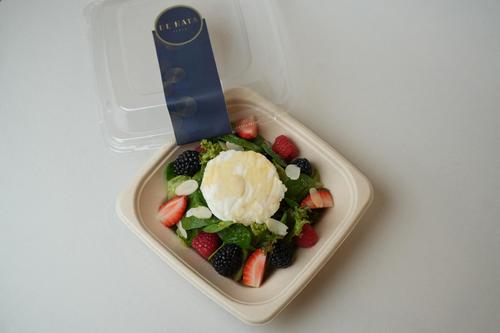 GOAT CHEESE SALAD - creamy goat cheese, with mix arugula, baby spinach and Lolo
  Rosso, mix berries, almond flakes and honey
