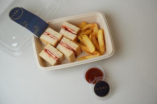 TOMATO MOZZARELLA TOSTINI - Delicious and highly digestible crunchy tostini with a
  delicate flavor filled of creamy mozzarella cheese, tomatoes peeled slices
  creates a burst of happy feelings in every bite, Served with French fried and
  ketchup.