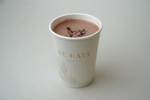 HOT CHOCOLATE - CHOCOLATE POWDER WITH STEAMED MILK ON TOP WITH MASHMALLON