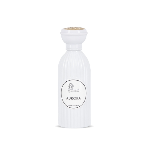 Aurora - all over spray, you will fall in love from the first spray, consist of musk, jasmine, orange blossom, musk, red tea, matte, tonka beans, amber, bergamot  65 ml