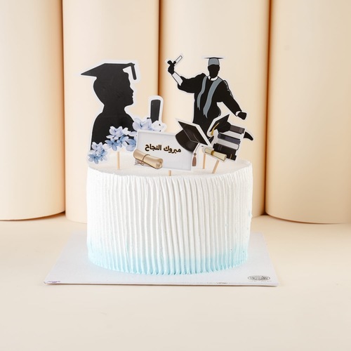 Blue graduation cake 5