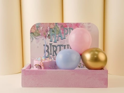 Single pink balloon cake