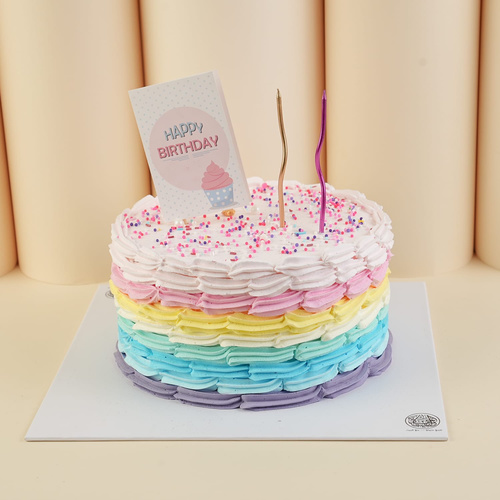 9 inch colorful birthday cake