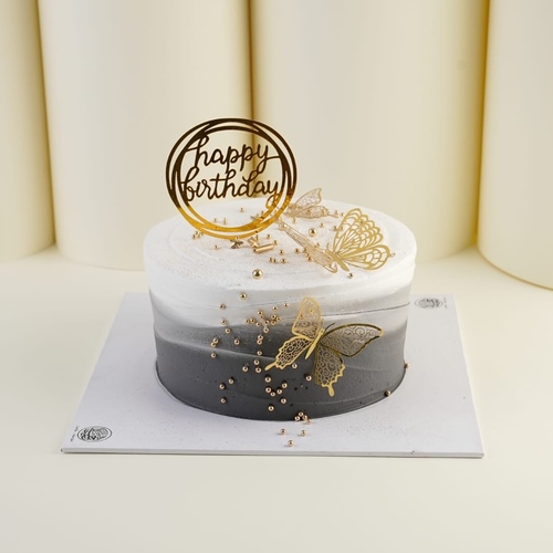 cake white and black 9inches(butterfly)
