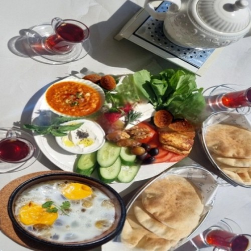 Melt summer Breakfast - Melt summer breakfast
Foul فولWhite cheese 2 slice جبن ابيضHalloum 2 حلومDate تمرNuts مكسراتBerry ٢ توتOilve ٤ زيتون Falafel فلافل4Labna لبنهVegtabel خضره
Sunny side eggs or omlet
Qori tea
For take away order come with out tea
للطلبات الخارجيه يوصل من غير شاي
For take away order come with out tea
للطلبات الخارجيه يوصل من غير شاي