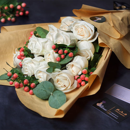 White Rose - White roses hand bouquet