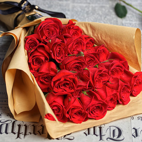 Red Rose - Red roses hand bouquet