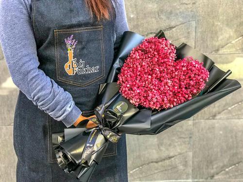 Red Heart Bouquet - Red Heart Bouquet Gypsophilli