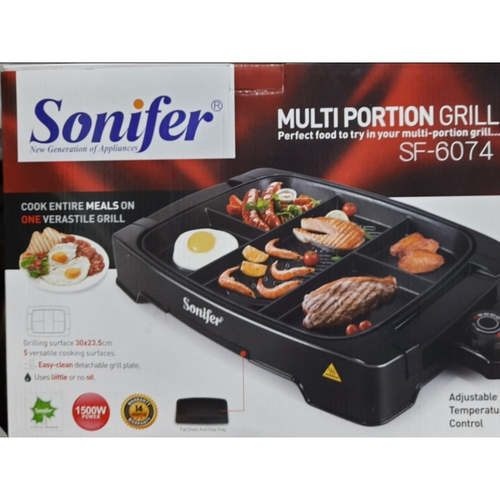 sonifer multi portion sf-6074 - Sonifer SF-6074 Electric Multi Portion Grill Powerful 1500W Cooking Barbecue Grill UK Plug