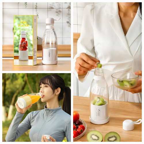 Portable mini juicer - Portable 300ml Rechargeable Cordless Juicer..Make your day healthy with the portable juicer…Iron blades for easy mixing and juicing and turning fruit pieces into juice…
  Capacity 300ml
  Big battery 1200 mAh
  5V/40W power