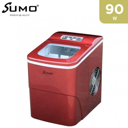 sumo ice maker sx-9050 - Brand: Sumo- Model: SX-9050- Color: Red - Power: 90W- Select from 2 Different Ice Cube Sizes- Control switch- Fast ice out - Indicator lights for both ice and water levels- Ice-making capacity: 12-15kg / 24 hours- Dimensions: 336 x 260 x 373 mm- Include ice basket and ice shovel