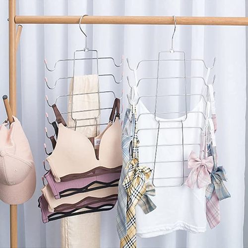 8 layers underwear drying hanger - 360 degree rotatable clothes hook, multi-angle hanging, providing you great using experience. 
 Multi-layer underwear drying hanger, no burrs, no damage to clothes. 
 The hanger's space-saving hanger uses welding process, smoothly, and does not deform after hanging for a long time. 
 These space saving hangers are convenient to take your clothes out of the closet without removing the hangers, they are your helper for your daily use and storage. 
 The hangers are perfect for hanging slings, underwear, etc. Great for everyday use and seasonal clothing storage.