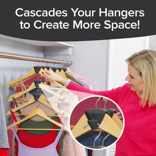 Triple Closet Space 18 Value Pack - Pack
 of 18: One package contains 18 Hanger Hooks, made of environment PP 
material that positioning in the design is novel, good quality to help 
organize you clothes storage.Create
 More Storage Space: These clothes hooks make closet organization easy, 
neat and clear, you can easy to find the clothes you want, and allowing 
you to vertically hang items to create up to 3X more closet spaceDaisy
 Chain 6 or More Clothes Hangers: Cascade hangers with clothes storage 
organizer hooks by vertically daisy chaining six or more shirts to 
create even more closet spaceStrong
 Bearing Force: These hanger connectors has strong load-bearing, can 
hang a row of 20 clothes at the same time. Durable and not easy 
deformation.Works
 With All Types of Hangers: Such as: Trousers pants hangers, Sponge 
hangers, Plastic hangers, Stainless steel hanger, Children's clothes 
hangers, Wooden suit hangers and Velvet hanger, etc to keep your clothes
 storage organizedThe
 ultimate closet organization solution: stack coordinating pieces to 
create an outfit, pair accessories, or even your favorite handbag. 
easily group clothing by color, style, type, and so much more. The 
possibilities are endless!Perfect for every closet: From kids' closets to walk-in closets to bachelor pad closets, these hanger hooks are a must!