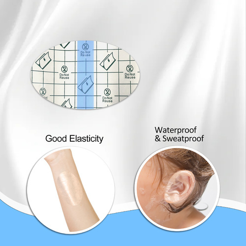 Baby Waterproof Ear Protector Disposable - 10 pcs【Baby Waterproof Ear Stickers】:
 The ear protector covers serve as practical tools to protect your ears 
away from water when you take a shower, wash hair with shampoo or care 
your hair.Plastic, waterproof and elastic, protects the ears from water 
bath, hair dyeing and chemical treatment. 【Comfortable and Safe】:
 Ear stickers is made of soft breathable PU film, safe, waterproof 
without hurting the skin, easy to wear and will not bring any 
discomfort. 【Professional Design】:
 Easy to tear back stickerto protect the adhesive layer before contact 
with water. Breathable and waterproof PU membrane, hypoallergenic and 
soft. Easy-to-tear segmented isolation sticker, tear off before 
pasting. 【Good Helper】:
 Infants and young children learning to swim can establish parent-child 
relationship, improve learning ability and improve physical problems. 
But water in the baby\