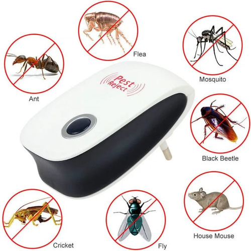 Ultrasonic Pest Repeller - Ultrasonic
 Technology :Our pest repeller adopts dual-chip ultrasonic technology to
 efficiently drive pests away. The effective coverage area is about 800 
to 1200 square feet,- It uses ultrasonic frequency (22-65Khz) sound 
waves to drive pest away and takes 3-4 weeks to make effectWide
 Coverage Area: Ultrasonic insect repellent equipped dual microchip 
system and is suitable for the area of 80 to 120 square meters. 
Ultrasonic Pest Repeller can be used in various places, such as 
Bedrooms, Bathrooms, Garages, Kitchens, Offices, WarehousesEasy To Use, Plug & Play: You can simply plug an electronic pest controller into a wall outlet without any tools.Safe
 and eco-friendly: This ultrasonic rat repellent is safe for humans and 
pets.No poisons, chemicals, traps and killings. The pest repeller are 
100% safe and harmless to humans, children and pets. It is a physical 
method that removes pests, is non-toxic, and environmentally friendly.