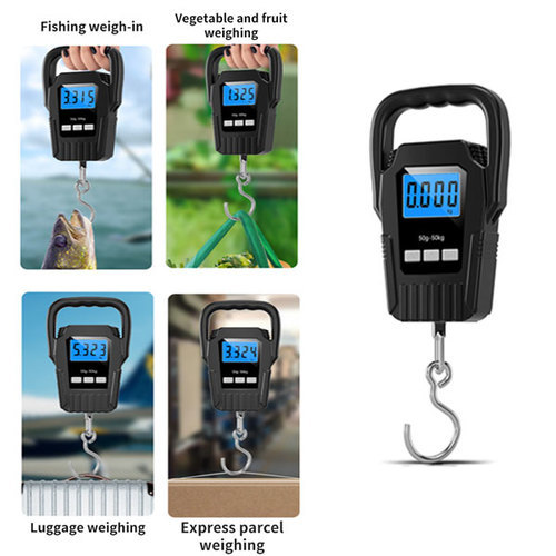 Electronic Luggage Scale Handheld Capacity 50 KG - The Portable Electronic Luggage Scale allows you to measure the weight of your bags and luggage in a very convenient way. 
 LCD screen Capacity: 50 kg 
 Low battery/overload indication Batteries (included in the box): AAA Material: ABS