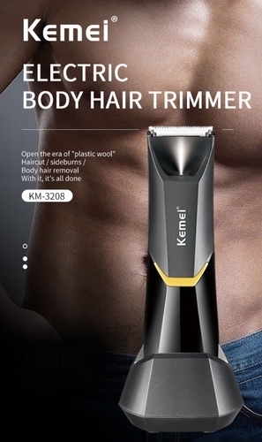 Kemei Body Hair trimmer - Kemei shaver for the body and sensitive areas. 
 water resistant 
 600 mAh battery 
 Usage time: 45 minutes 
 Charging time: 1.5 hours 
 black color