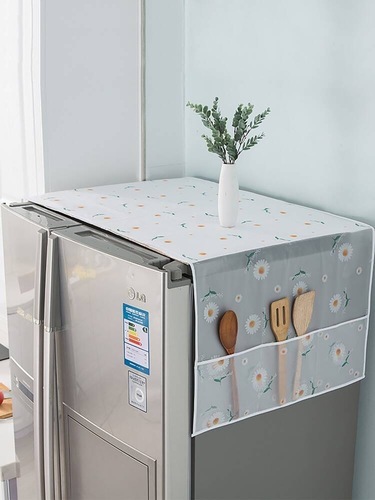 refrigerator cover (62✖️180 )cm - Refrigerator cover with storage slots 
 Protects the refrigerator from dust and dirt 
 Water and oil resistant, easy to clean 
 Size: length ✖️ width 
 180 cm ✖️ 62 cm