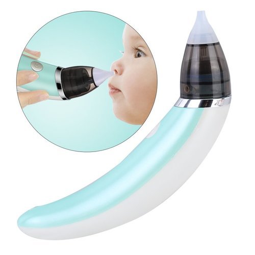 Nose cleaning device for children - The nose cleaning device for children is rechargeable.. 
 Healthy and easy to use, equipped with 5 levels of suction power, it can easily pull out different types of mucus, without damaging your baby’s sensitive nasal pockets. 
 Designed with an easy-to-hold handle and a smooth, lightweight surface and controlled with a simple push of a button, allowing use with one hand, it easier for you to pull out nasal mucus 
 Contains two soft silicone heads, reusable 
 Just separate the head, then rinse it with hot water and soap, 
 The lower body is not washable, and it is equipped with a cotton filter in the middle, ensuring its cleanliness and health. 
 Before use, place the nose nozzle in hot marinade for 10 minutes and then sterilise it. 
 If the nasal cavity is dry, spray saline or nasal spray into the nasal openings. He should be exposed to a nose to the device for 4 to 5 minutes. 
 A reliable and safe solution to easily clean your baby’s nose from 1 to 6 years old 
 Charging time is 1-2 hour