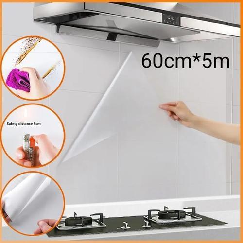 Transparent adhesive (60 cm✖️5 m) - A transparent, sticky protector, water, heat, and oil resistant, to protect walls and tables from dirt and scratches, easy to clean and easy to install. You can use a towel and clean it immediately. It can be used on any smooth surface, such as walls, kitchen tiles, stoves, dishwashers, glass doors, window glass, bathrooms, home appliances, and air conditioners. The maximum temperature cannot exceed 70 degrees, not to mention contact with the fire source, and a distance of more than 20 cm must be maintained during use. It can be pasted on the tabletop to prevent scratches and damage. Self-adhesive, no additional glue is required, and the installation is convenient