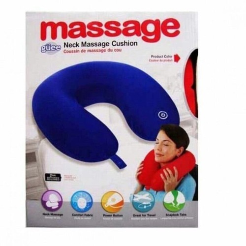 Travel Neck Massage Pillow - u shape neck massage pillow  Made of ultra-soft velvet fabric for ultimate comfort   Built-in power button  Convenient lock   Suitable for traveling or when watching TV   Portable and lightweight   Provides an invigorating vibrating massage These massagers are used to help soothe aches and pains in your neck, as the massager helps you resolve the imbalances and knots that may exist in your neck due to injury, illness, or stress from daily activity.  For those with severe pain, these devices can provide relief.
  Stimulates blood circulation in the head and neck  Batteries operated   • Easily attaches to any luggage with the pull handle without taking up extra space for easy portability.