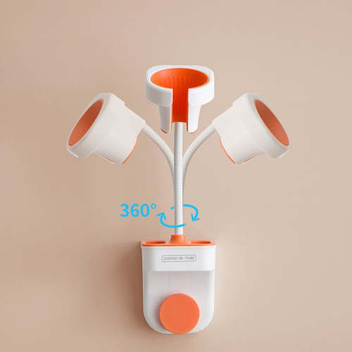 Multifunctional rotating stand - 360-degree multifunctional rotating stand with hook and small storage box.  Hair dryer holder and can also be used as a shower holder   Water-resistant. Made of high-quality plastic.  the size :  Stand height: 23 cm  The size of the pregnant head: 8 ✖️ 8 cm  Box height: 11 cm  Box width: 9 cm