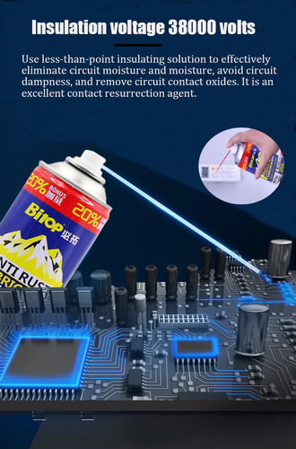 Anti-rust spray 450ml - Multifunctional spray To avoid oxidation and rust, on a large scale  Use on precision parts, computer access points, steel components, and corrosion-sensitive components.  Easy to remove rust, strong lubricant.  Use less than a point effectively  Eliminate circuit moisture and dampness, avoid circuit moisture, and remove circuit contact oxides multifunctional 1. Anti-rust  2. Dehumidification  3. Rust removal  4. Cleaning  5. Lubrication Shake before use  , spray the liquid after wiping with a cloth , spraying liquid will form a protective film