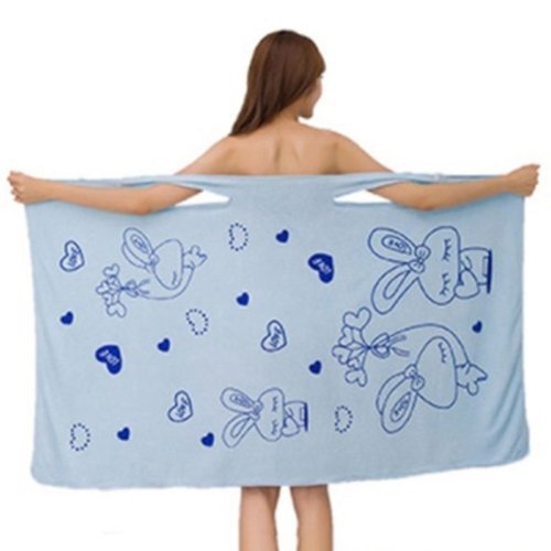 Bath Towel - Aldult Wearable Home Print Quick-drying and Water Absorbent Microfiber Sling Bath Towel

  Features: Machine washable, pressurized, quick drying, soft and comfortable fabric

 Color: light blue / light purple / light pink / light yellow
  Weight: 170 grams
   Material: Microfiber
 Size: 135 * 80 cm