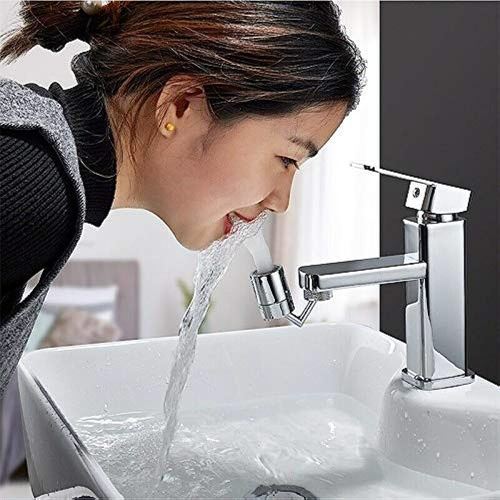 720 degree rotation filter faucet - Rotate the water outlet 720 degrees, choose the most suitable position to wash your face and gargle 
   Two kinds of water outlet rotary switches, oxygen-rich foam, splash-proof water, four-layer mesh filter to remove impurities, and double gaskets to prevent dripping. 
   Industrial quality sturdy brass, body made of ABS materials for added durability.  This item also includes double reinforced valves that ensure all leaks are prevented. 
   Splash filter faucet introduces air into the water stream to produce a larger stream the water is gentle. 
  length, width, height 
  15 cm * 8 cm * 5 cm