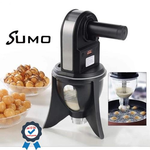 Sumo sweet ball maker - Sumo cordless luqaimat maker 
  2600 mAh battery, rechargeable 
  With built-in digital counter 
   Runs for 5 hours on a single charge 
   The easiest way to make your favorite traditional dessert in a matter of minutes.  It has a non-stick coating for easy cleaning, which makes life easier.  Make delicious Luqaimat balls at home with your family and friends.  Makes 3 sweet balls at a time 
 
 
   The dough is easy to put into the bowl and it can make up to 100 pieces after filling the bowl Comes with a water measuring cup and a wheat flour cup 
 
 
   Features and specifications 
   1 liter bowl 
  2600 mAh battery 
   Sweet dumplings can be made 
   Detachable hopper, cup and holder 
   Digital display to count the number of sweet balls 
   Comes with a water measuring cup and a wheat flour cup 
   It is easy to put the dough into the bowl 
   It can reach 100 pieces after filling the container 
   Brand: Sumo 
   Model: SM-9055