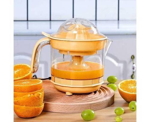 Electric Citrus Juicer - Portable mini electric juicer
 Capacity: 900 ml
 Power: 300 watts
  Made of non-toxic plastic, safe to use.
  Simple style, compact design with elegant appearance.
  Easily squeeze oranges, lemons, or any kind of citrus to be squeezed, etc
  Keep the original benefit of the fruit, make your drink healthy and nutritious
  Material: plastic
  Dimensions: app.22x21cm / 8.66x8.26in