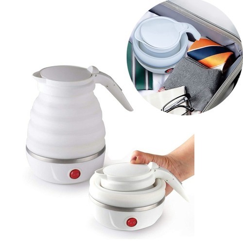 Folding electric kettle 600 ml - Foldable travel electric kettle 
  Rated voltage: 110V / 220V  Rated power: 300W / 600W  Baby silicone material is safe to eat  Foldable portable health and safety  Traveling with peace of mind is a measure of comfort and peace of mind  Dry-burning safe, automatic power-off protection  Separate power cord  304 stainless steel heating plate  Intimate handle, comfortable