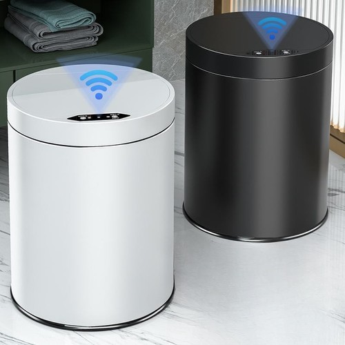 Smart Trash Can - An ideal refuse solution for around the home or workplace which is hardwearing and easy to clean Smart induction lid opening, double button control Induction mode Automatically open the cover after sensing around 0-20cm, and automatically close after 5 seconds when the hand or object is left, and will not close without leaving Lazy mode Beautiful appearance, can decorate the room
Capacity: 8L/2.1 gallons
Shape: barrel shape
Color classification: elegant silver , champagne gold ,rose gold  Shell material: stainless steel
Applicable scenarios: home use
Opening and closing method: induction type
Outer barrel material: high quality metal/plastic
Inner barrel material: plastic
Lid material: ABS engineering plastic
Medium size/weight: 24*34.5cm/9.4*13.5in/2.3kg
Every time we choose materials, we will ensure the durability of the finished product and reassure customers that we will be satisfied.