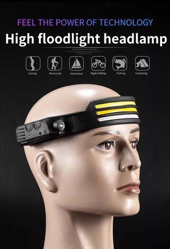 Multi function headlamp - Bright head lamp covers a large area of ​​light, broaden your vision, and make the night more bright.  With wave sensor switch, suitable for any situation. 
   Built-in Battery: Built-in 1500mAh battery, USB charging port.  Adjustable headband makes running comfortable to wear. 
   Lighting Modes: Our headlight has two brightness modes to meet your daily needs: COB High and COB Low. 
  3 lighting colors (white / warm / red) with 
   LIGHTWEIGHT AND ADJUSTABLE: The headband is flexible and easily secures and doesn't loosen or twist, the waterproof designed headband light is perfect for long-distance runners or anyone else looking for a comfortable fit. 
   Widely used This portable flashlight is suitable for many applications such as camping, running, working, hiking or anything else you need a powerful hands-free light. 
   Customize: 
   Material: TPU, ABS, PC 
   Size: 310 x 32 x 40mm / 12.20 x 1.26 x 1.57inch 
   Package includes: 
   1 piece USB cable