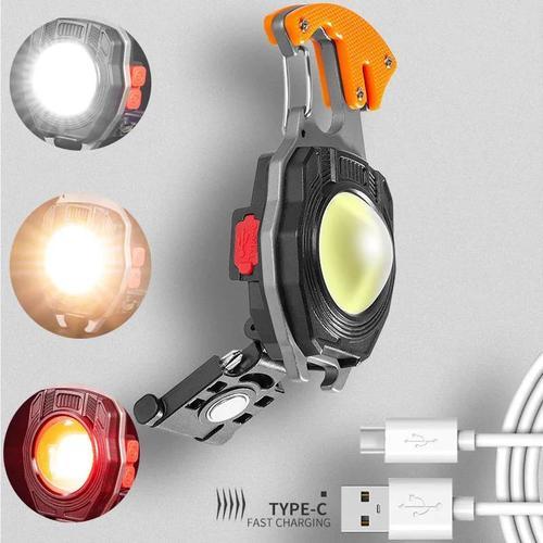 Rechargeable flashlight - One light for multiple purposes: This product can not only be used as
 a bicycle tail light, but also as a helmet light, backpack light, 
shoulder clip light, running light, night running light, waist warning 
light, etc.  Simultaneously meet a variety of uses, which is convenient 
and practical.  Material: high quality ABS + PC + aluminum material, 
anti-fall, anti-scratch, long service life. 
    Lamp 
filament: lamp bead design with multiple light source, equipped with LED
 + SMD lamp beads, high brightness, pure color rendering, long life, 
stable light source output. 
    Charging method: a variety of USB charging systems, compatible with a variety of charging methods, convenient and practical. 
   4. Lighting method: 
  
 7 levels adjustable (strong / weak white light; strong / weak yellow 
light; white light + yellow light - long press for 2 seconds; red light 
strong / flashing) 
   The lamp can be replaced according to different use environments, and it is convenient to use. 
 
 
   .  Applies to: running, hunting, cycling, mountaineering, dog walking, patrol and other outdoor scenes. 
    Occupation: 
   Bayonet mounting hook, bottle opener function, cigarette lighter, strong magnet, screwdrivers