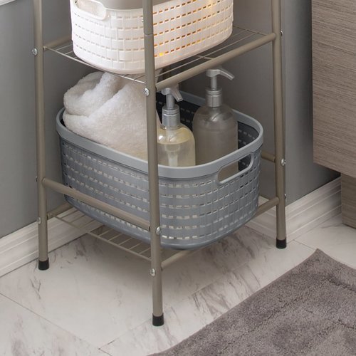 Large storage basket basin weave design - The durable 
lightweight storage baskets are what you need for all of your storage 
needs. The stylish design allows this to act as storage in any room in 
the house. Complete with 2 built in handles to make transporting and 
lifting easy. Storage solution for toys, under the sink, magazines, 
books, closets and more!Dimensions: 14.5