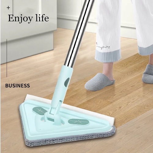 Mop for cleaning floors and windows - Sleek design that goes under and around furniture. Removes dirt and grime from those hard to reach places. 
  A reusable microfiber pad gives you the chance to clean again and again with the benefit of being machine washable. 
 extended plate 26 cm long, 
 Space-saving design, it can be stored in a vertical corner, taking up less space, and also for quick drying. 
 Works with: window glass, stone, tile, laminate, hardwood, vinyl, bamboo, cement, baseboards, and drywall 
 
 
 Material: stainless steel rod + ABS plastic + fiber mop 
 blue color 
 Size: 70-125cm pole length, 26*20*20cm board length 
 Weight: about 400 grams