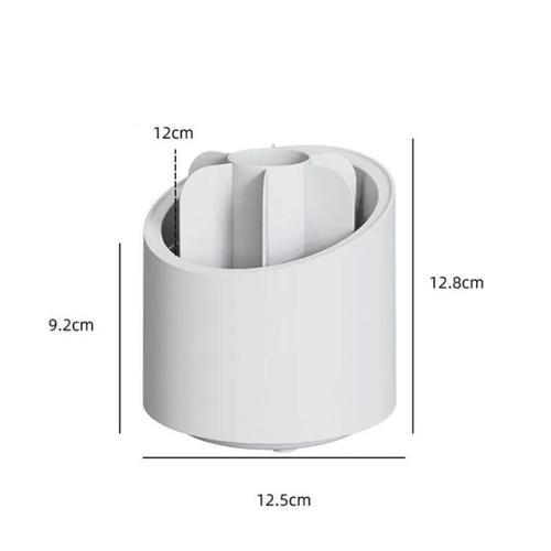 Rotating cosmetic brush organizer with lid