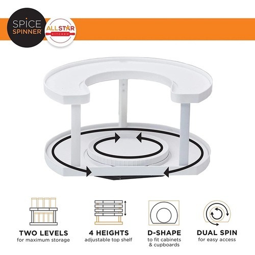 Two-tier rotating shelf