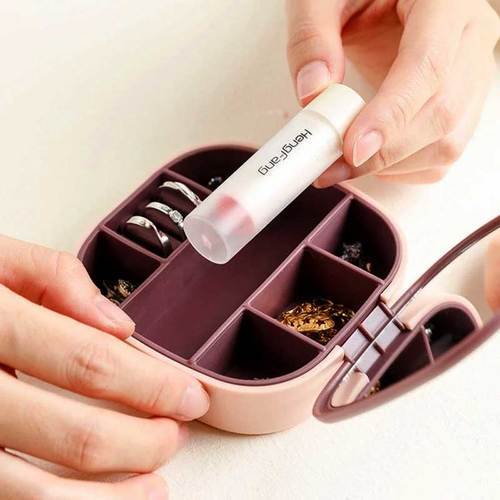 Mini storage box with mirror