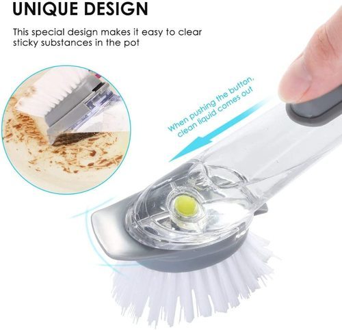 Cleaning brush with soap dispenser