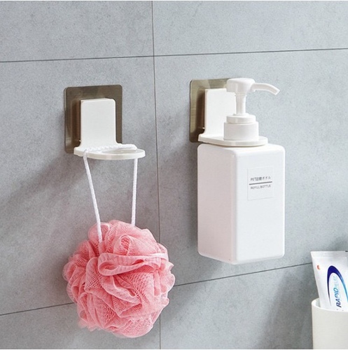 plastic wall mounted soap dispenser - Shower Gel Bottle Hook with Wall Mounted Self-Adhesive Hook, Shower Gel Shower Shampoo Holder, Shower Liquid Soap Holder, Wall, Kitchen, Bathroom, Toilet