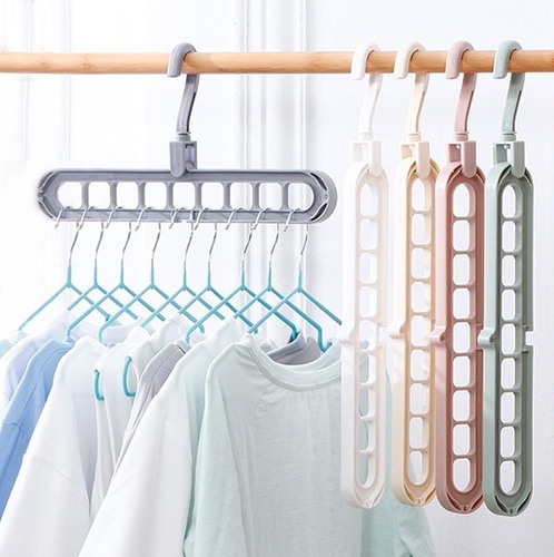 TESAWQ - 9-hole multipurpose clothing hanger - Multipurpose 9-hole clothing hanger, new generation clothing hanger, area-saving hanger, 9-hole smart hanger - Product name: 9-hole multipurpose clothing hanger