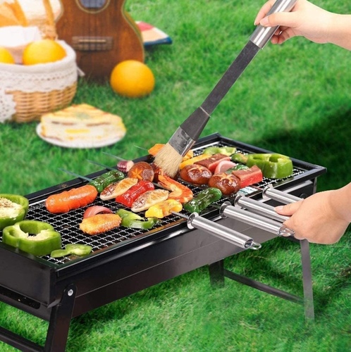 portable large BBQ grill - Portable Large Charcoal BBQ Grill Outdoor Picnic Cooking Barbecue Fire Pit Stove