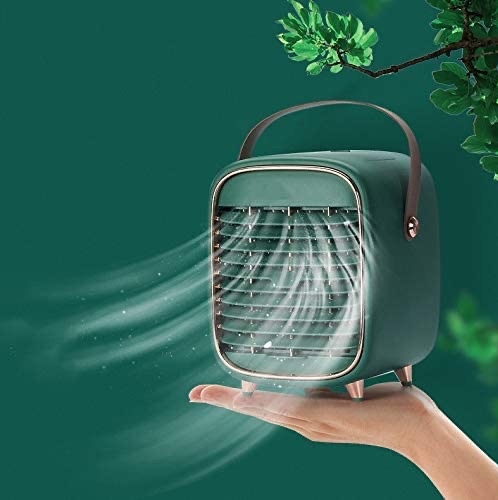 desk cooler fan rechargeable - Small Stand Air Conditioner Personal Space Mini Air Cooler Fan Rechargeable Water Misting Cooling Fan Portable USB Air Cooler